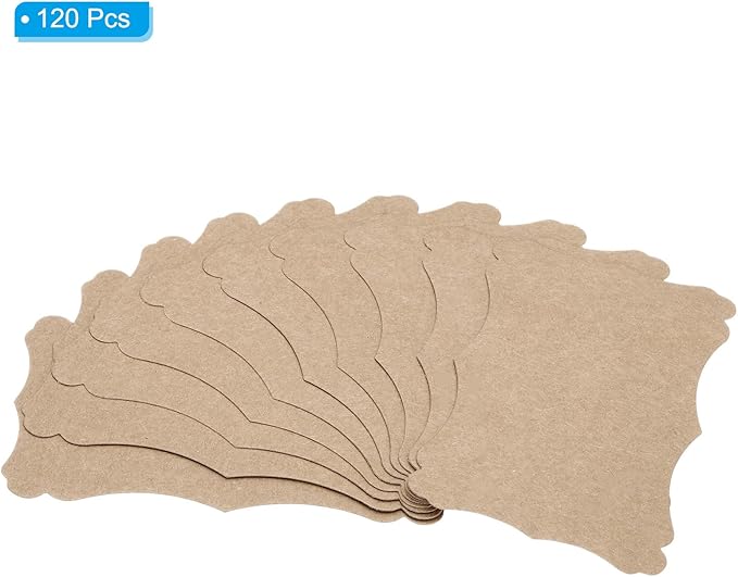 PATIKIL 3"x5" Blank Paper Business Cards, 120 Pack Small Index Flash Cards Words Message Note Card Mini Paper Tags Lace for DIY Gift, Brown
