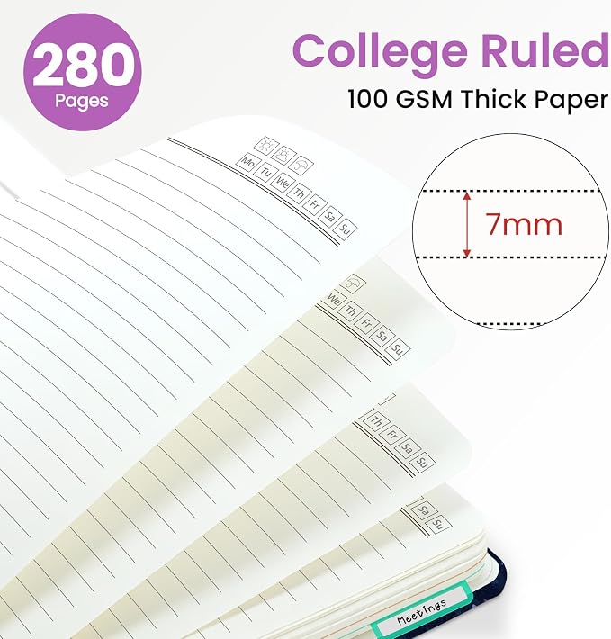 ZOTIA Large Spiral Notebooks for Work 5 Subject with Removable Dividers