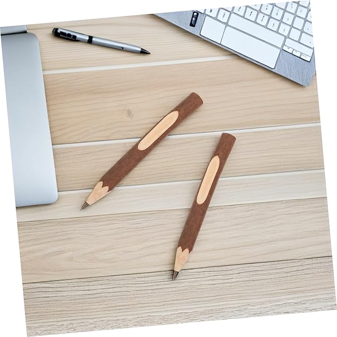 SOLUSTRE Natural Wood Branch Ballpoint Pens 13cm, Tree Bark Biodegradable Portable Writing Pens 10pcs for Office and School Use