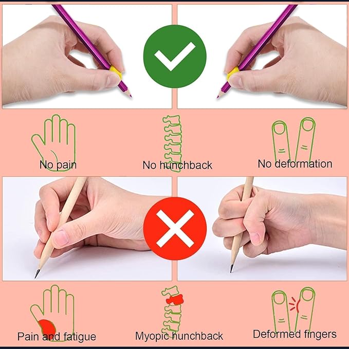 JustBlanks 20 Pcs Pencil Grips for Kids Handwriting - Pencil Grippers Writing Tool, Pencil Holder for Kids, Writing Posture Correction Tools for Toddlers, Preschoolers Needs for Classroom