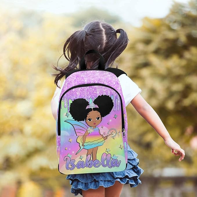 M YESCUSTOM Custom School Backpack for Girls with Name Shining Girls Backpack Multi Color Personalized Elementary Bookbag for Teen Shoulder Bag Children Travel Backpack Daypack Bag for School College