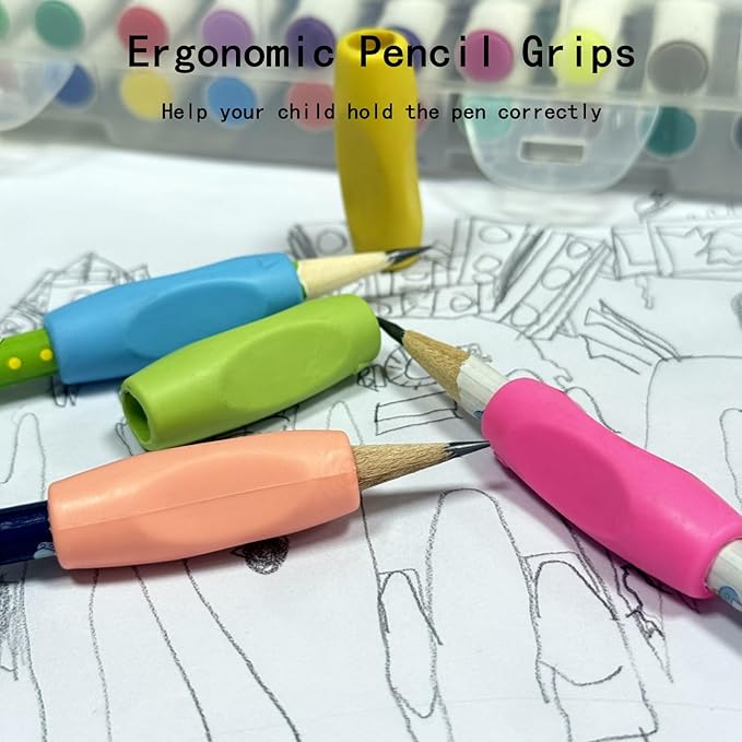 Pencil Grips for Kids Handwriting,Silicone Children Pencil Holding Practictise Device for Correcting Pen Holder Postures Correction Tools (5Pcs)