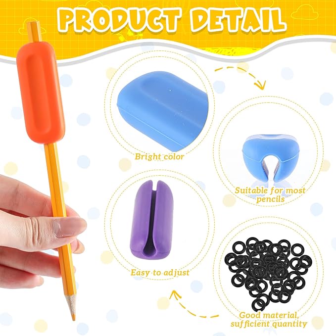 6-Pack Pencil Weights for Kids, Adults & Special Needs, 1 Oz Silicone Handwriting Aid – Improves Penmanship for Autism, Adhd, Tremors, Dyspraxia & Fine Motor Skill