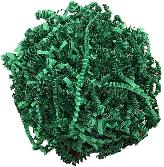 Ankelesz 50g Easter Raffia Grass Paper Shred for Gift Wrapping Basket and Gift Box Filling，Crinkle Cut Paper for Wrapping (Dark Green)