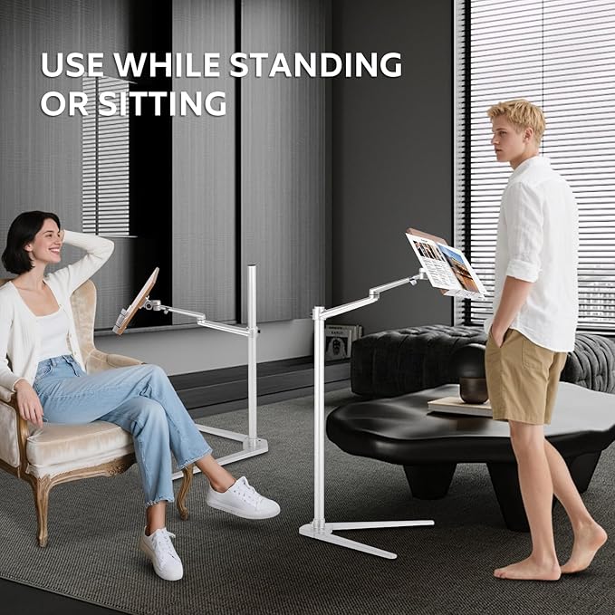 FAHKNS Book Holders for Reading Hands Free，Multiangle Adjustable Book Stand for Reading，Book Holder Stand with an Elastic Book Clip，Suitable for Read/Cooking/Office Use