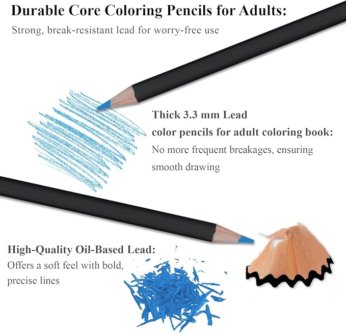 Yagol Colored Pencils for Adult Coloring Books, 72 Color Pencil Set, Soft Core Color Pencils for Adult Coloring Book, Coloring Pencils for Adults - Drawing, Sketching, Blending & Shading-Art Supplies.