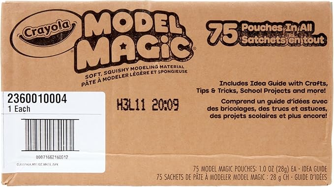 Crayola Model Magic - White (75ct), 1oz Modeling Air Dry Clay Alternative, Teacher Classroom Must Haves, Bulk School Supplies for Kids, 3+