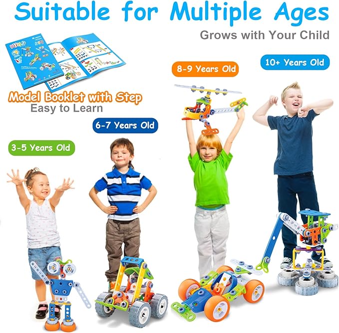 10 in 1 STEM Toys for 4 5 6 7 8+ Year Old Boy Girl Birthday Gifts Building Toys Stem Kits Activities for Kids Ages 4-8 5-7 6-8 Educational Learning Boy Toys Age 3-5 4-6 8-10 Engineering Creative Games