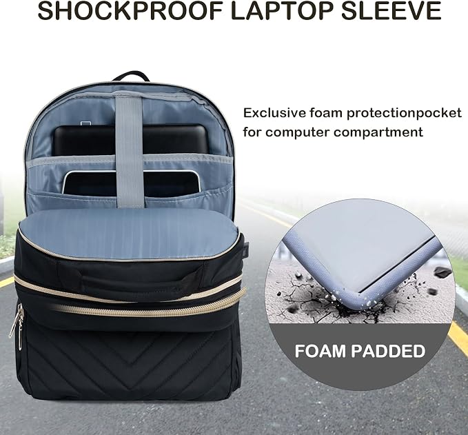 VANKEAN 17.3 Inch Laptop Backpack for Women Large Capacity | Waterproof Backpacks Stylish Travel Bags Casual Daypacks for College, Business