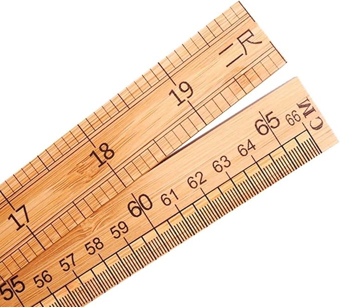 Wooden Ruler 12Inch 24Inch Double-Sided Scale Rulers Wood Measuring Ruler Inches Centimeter Metric Ruler for Students