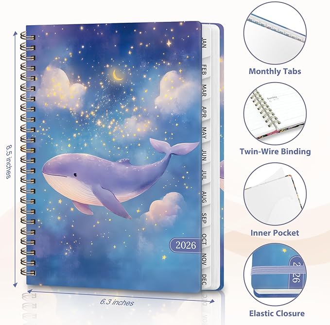 2026 Planner, Weekly and Monthly Calendar Academic Planner, Jan 2026 - Dec 2026, Planning Agenda Book for Desk Accessories and School Supplies - A5 (6.3'' x 8.5'')