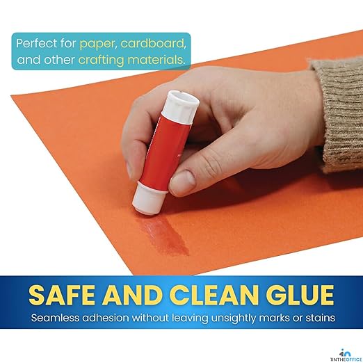 1InTheOffice Jumbo Glue Sticks, Kids Glue Sticks, School Glue Sticks, 1.4oz, Washable, 6 Pack