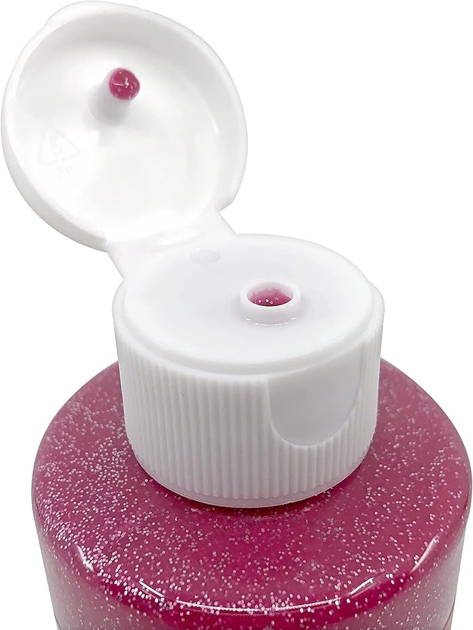 Cra-Z-Art Washable Glitter Paint Bulk Pack 8ct, Assorted Colors 4oz each bottle