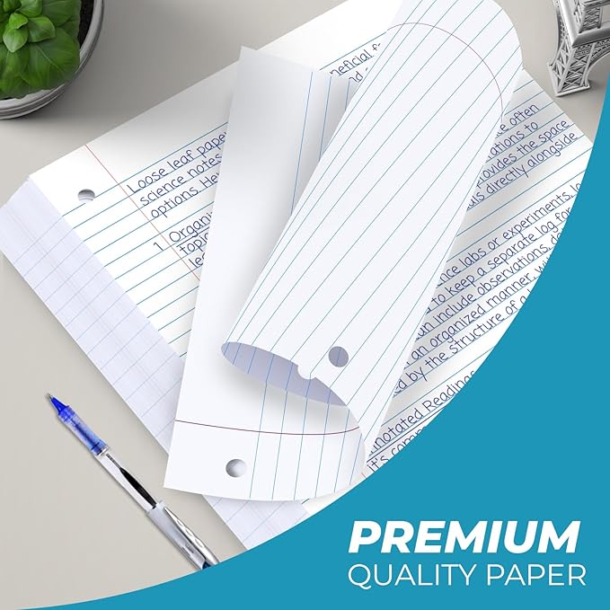 Rosmonde 1152 Pack (Pallet) Loose Leaf Paper Bulk, 172800 Sheets, Wide Ruled, Pallet of Filler Paper, 150 Sheets/Pack, 8 x 10.5", 3 Hole Punched, Thick Filler Paper, School & Office, 4-7 Days Transit