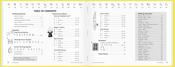 Learning Without Tears, My Printing Book, Student Workbook, Age 6+, 1st Grade+, Handwriting Practice, Writing Book, School & Home, Language Arts, Tutoring