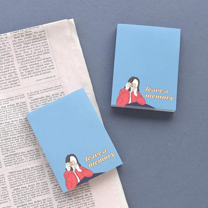 Monolike Memopad Newtro design A SET - 4 Packs, 4 Different Designs, 100 Sheets Per Pad, Total 400 Sheets, Note pads, Writing pads, 3.15 x 4.17 Inches