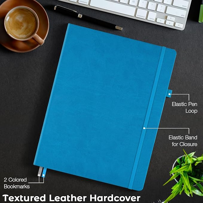 3 Pack Graph Paper Notebook, Hardcover Notebook 8.5 x 11, Grid Notebook Journal for Women, Men, Large Leather Journals for Writing, Thick Paper, A4 Notebooks for Work, School Supplies, Engineering