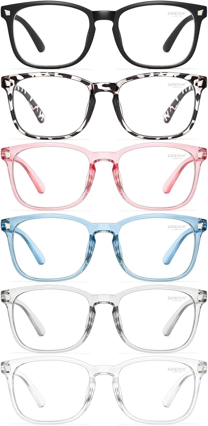 Gaoye Eyewear Frames for Men - Blue Light Blocking Square Glasses, Anti UV Ray Computer Gaming, Blue Blockers for Women