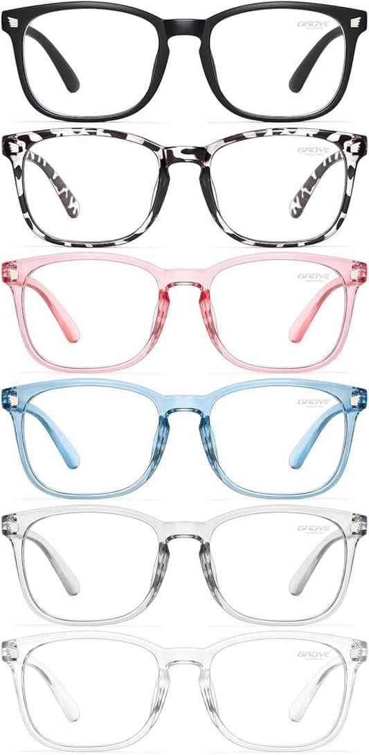 Gaoye Eyewear Frames for Men - Blue Light Blocking Square Glasses, Anti UV Ray Computer Gaming, Blue Blockers for Women