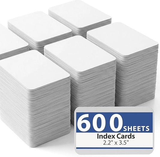 Koogel 600PCS White Blank Business Cards, 2.2 x 3.5 Inch, Small Blank Paper Double-Sided Cardstock for Message & Note Business Appreciation Study Flashcards Index Cards, DIY Paper Crafts, Gift Tags