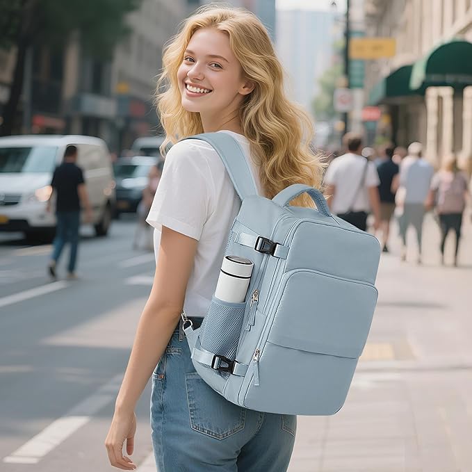 Sinaliy Travel laptop Backpack for Women, Personal Item Size Flight Approved, 16 Inch Laptop Bag with Multi-Pockets, College Computer Bag, Waterproof Carry On Backpack Casual Daypack Backpack