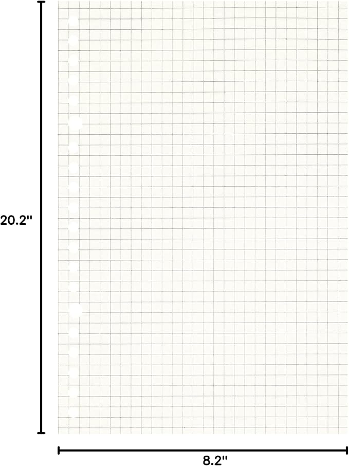 Zelten Loose Leaf Punched Paper Refills Paper for Personal Organizer Diary Notebook Refillable Planner (Squared, A5/20 Hole)
