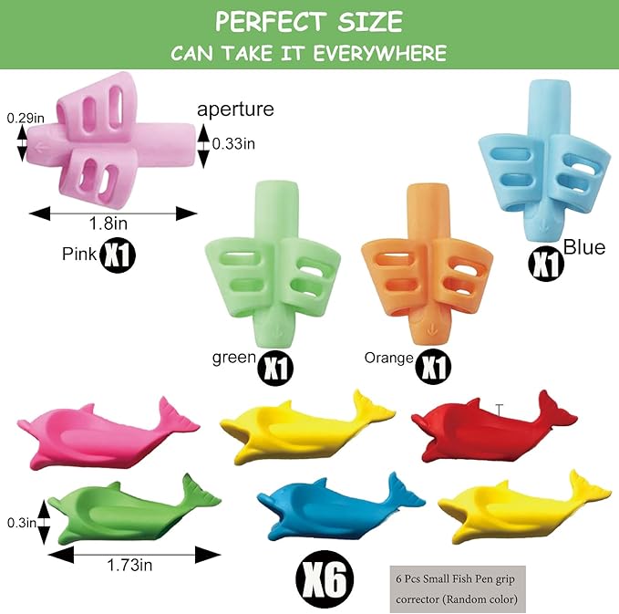 Pencil Grips for Kids - Toddler Writing Practice Tools, Handwriting Aid with Posture Correction for Beginners 3-7 Years, Autism Classroom & Preschool Must Haves, Daycare & Homeschool Essentials