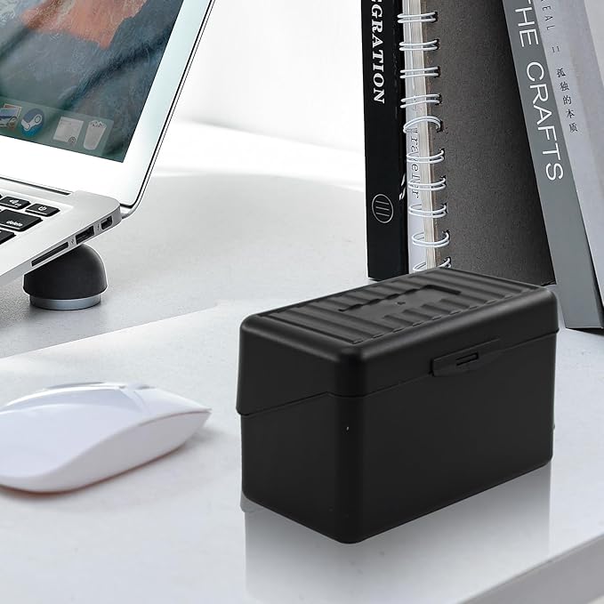 VANRA Index Card Holder 3x5 Flash Card Organizer Case 300 Colored Index Cards Bulk Blank Note Cards with Ring (Black)
