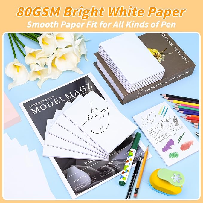 Note Pads 4x6, 36 Pack Small NotePads, Server Pads, Scratch Pads 4x6, Memo Pads White Paper, 50 Sheets per Blank Note Pads 4 x 6, Mini Writing Pads Pocket Notepads for Office School Home Supplies