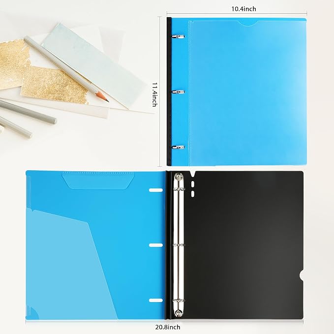 WOT I 4-Pack Telescoping 3 Ring Binder(0.75"), Expandable Flexible Binder - Patented Design for Easy Portability, Holds 8.5"x11" Paper, 4 Bright Colors, Perfect for School, Office&Home Organization
