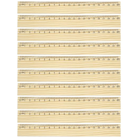 PATIKIL 8 Inch Wooden Rulers, 24Pcs Drafting Ruler Measuring Drafting Tools with Centimeters for Office Home Teacher Drawing Supplies, Wood