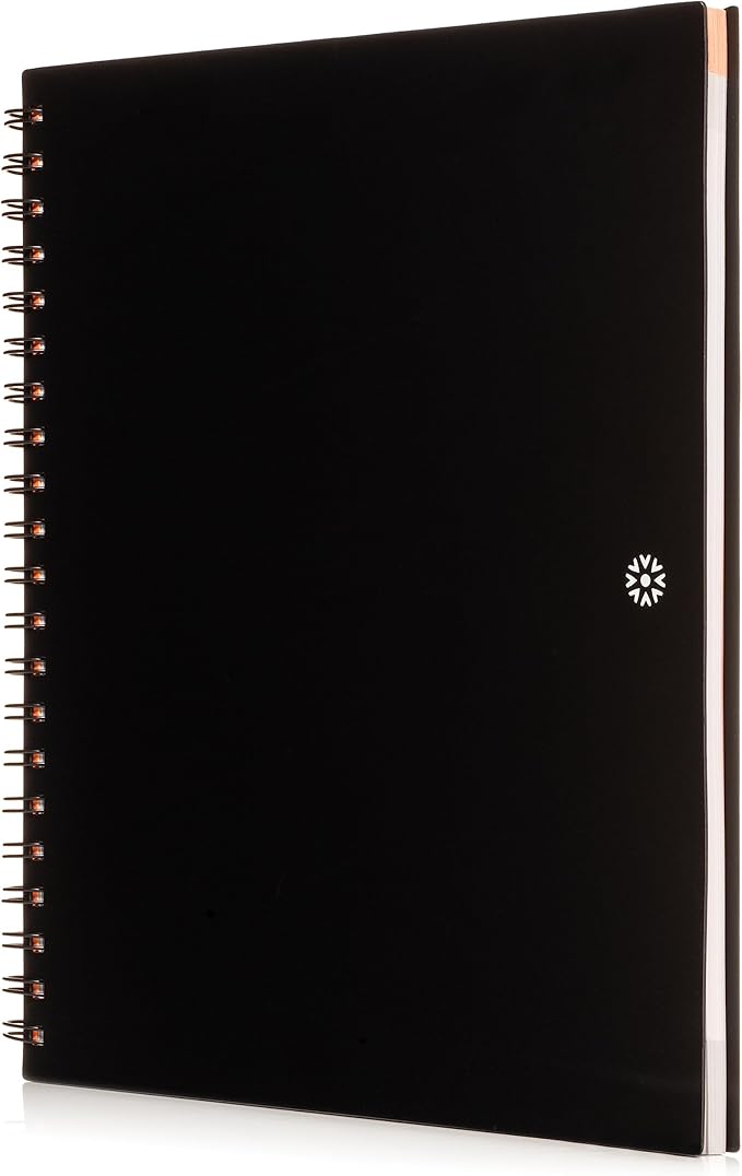 Notsu Undated Daily Planner Notebook | Minimalist Productivity Planner with To Do List, Agenda, Dot Grid, Lined, Notes sections. 160 Pages, Thick Paper 120 gsm, 8.5 x 11 inches, Black