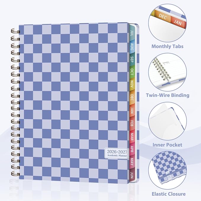 Planner 2026-2027, Weekly and Monthly Academic Year Calendar Planner, July 2026 - June 2027, Daily Agenda Book for Office School Supplies, Letter Size(8.5'' x 11'')