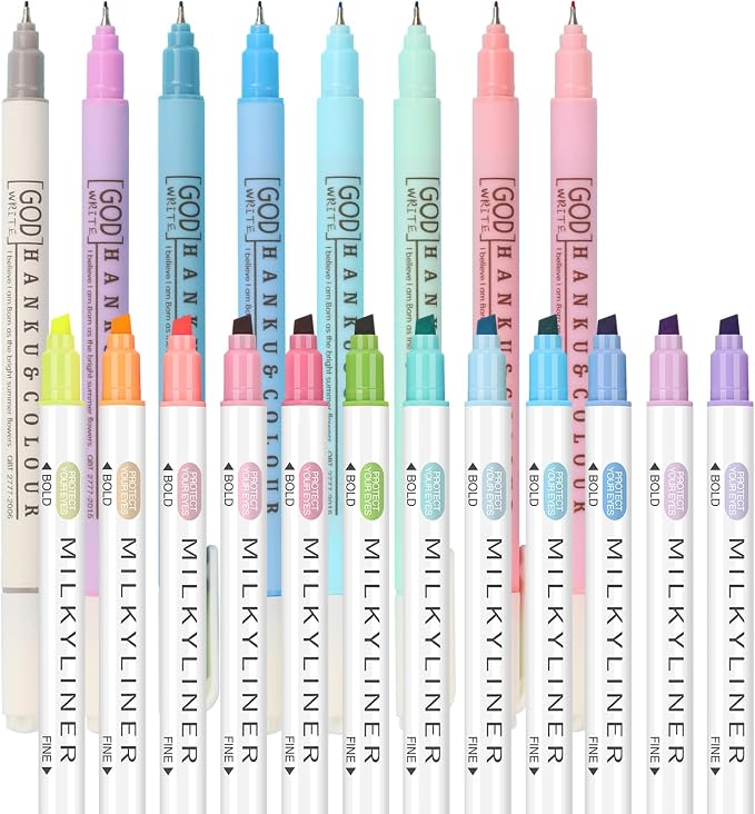 HANKU 20 Pack Bible Highlighters and Pens No Bleed Through for Bible Study