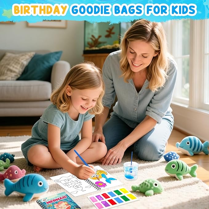 ZMLM 24 Water Coloring Books for Kids Party Favors - Bulk Mini Coloring Books for Kids Ages 4-8,Small Birthday Goodie Bag Stuffers School Teacher Return Gift Art Crafts Classroom Prizes (Ocean)