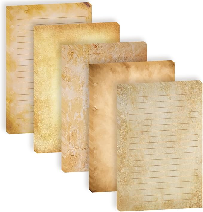 100 Sheets Vintage A5 Refills Papers for Planner Insert Binder, 120GSM Thick Antique Retro Notebook Fillers, Aged Look 6 Hole Loose Leaf Papers for Old Fashion A5 6 Ring Binder Journal Diary Budget
