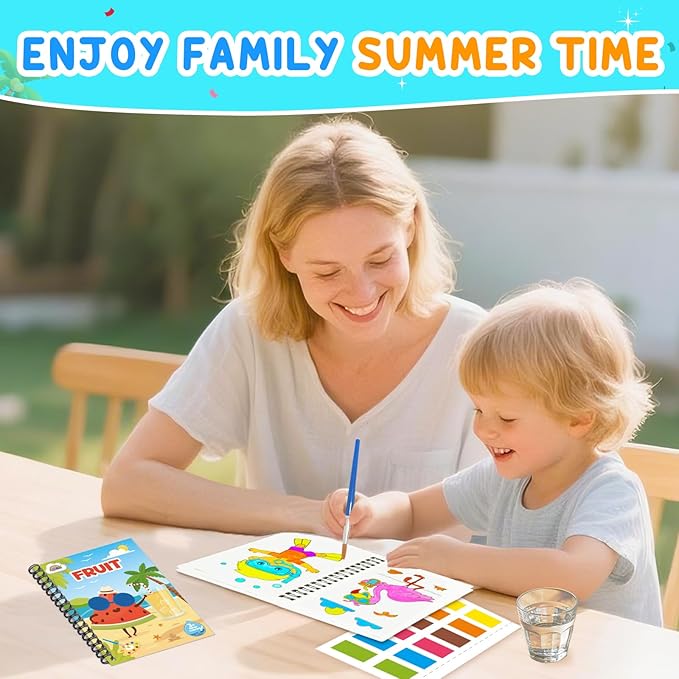 ZMLM 24 Water Coloring Books for Kids Party Favors - Bulk Mini Coloring Books for Kids Ages 4-8,Small Birthday Goodie Bag Stuffers School Teacher Return Gift Art Crafts Classroom Prizes (Summer)