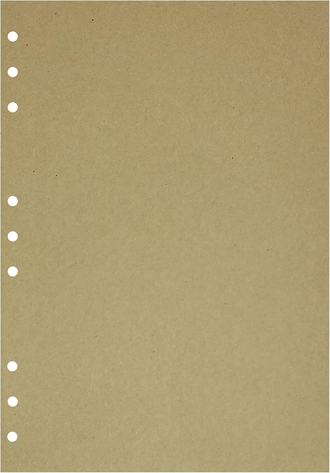 Zelten 1 Pack B5 45 Sheets/90 Pages Kraft Loose Leaf Punched Paper Refills Paper for 9 Hole Binder Personal Organizer Diary Notebook Refillable Planner
