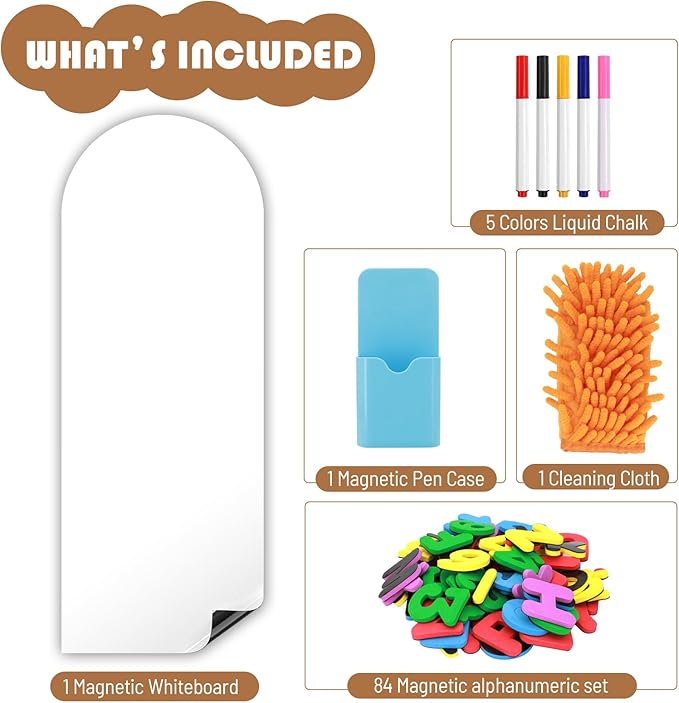 Magnetic Whiteboard for Wall, 47.2" x 18" Magnetic Arch Wall Decal Self Adhesive Blackboard Wallpaper Peel and Stick Chalk Board Wall Decal Roll for Home Playroom Classroom