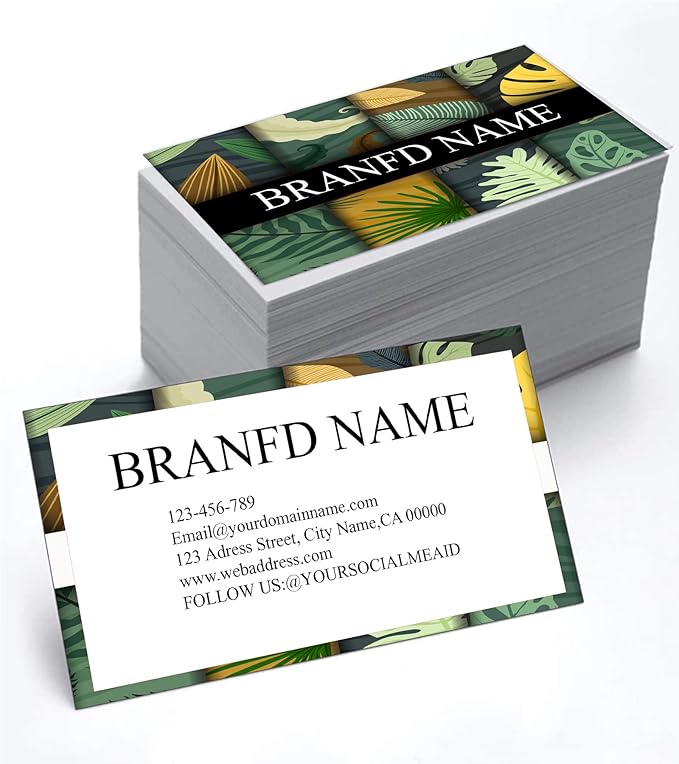 Custom Printed Business Stock Cards - Thick Sturdy Stock - 3.5" x 2" - 100% Recycled Content (500/200 PCS) Premium Double-sided Print
