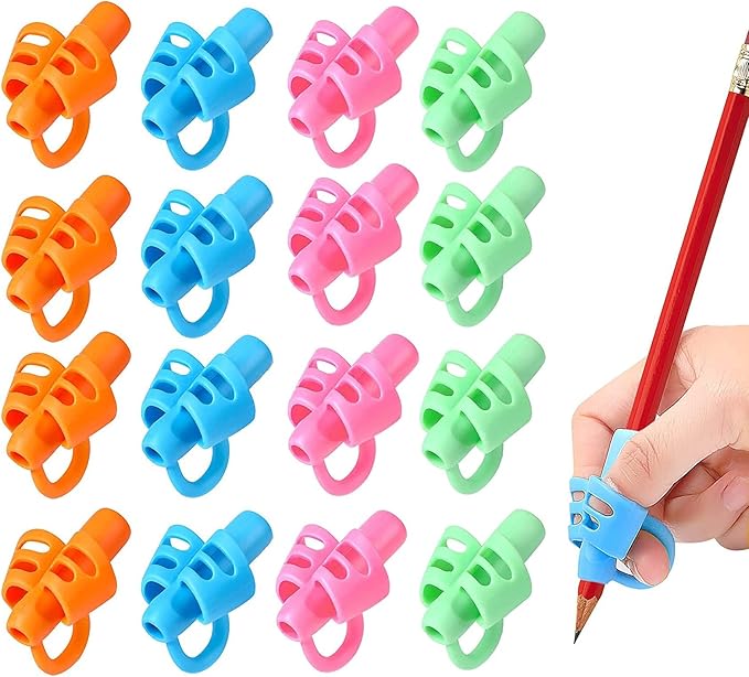 SANNIX 16 PCS Pencil Finger Grips for Handwriting Grip Posture Correction Training Pen Writing Aid Tool for Toddler Preschool Adults Students Special Needs