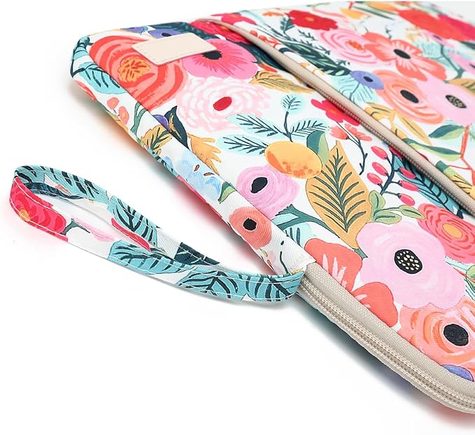 Laptop Sleeve 13.3 inch14 Inch, 15.6inchWater Resistant Traveling Computer Cover with Handle, Shockproof Protective Carrying Laptop Case (Y8-Garden Rose, 16 inch)