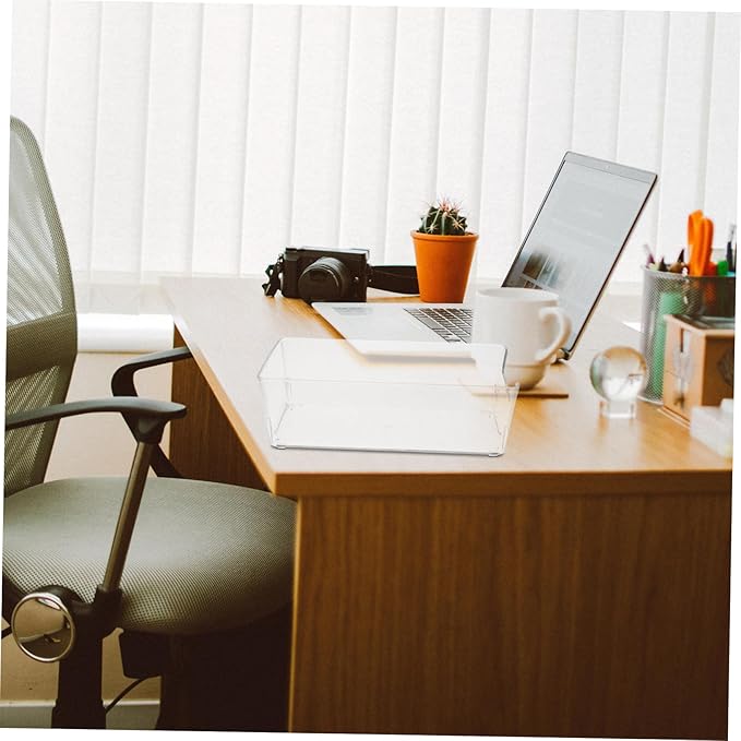 Transparent Memo Notepad Holder Plastic Desk Organizer for Note Papers Memo Storage for Home and Office Use