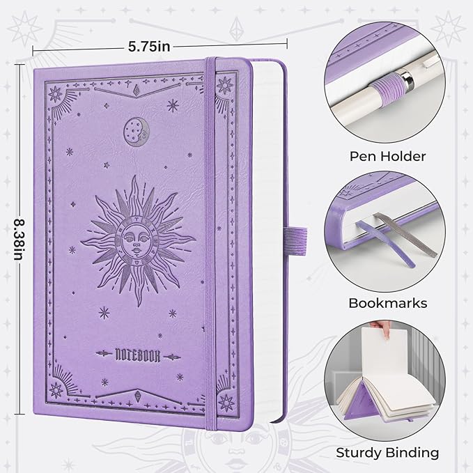 EMSHOI Lined Journal Notebook, 320 Numbered Pages, A5 Size (5.7'' x 8.3'')