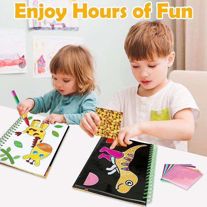 FUNNYB&G Mess-Free Foil Art Craft for Kids Ages 4-10, Kids Birthday Gift