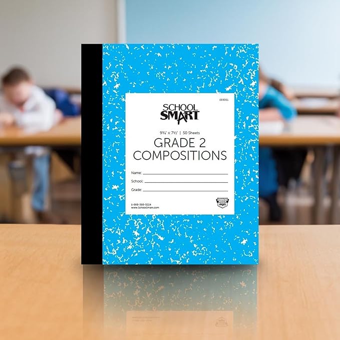 School Smart Skip-A-Line Ruled Composition Book, Grade 2, Blue, 100 Pages - 085301