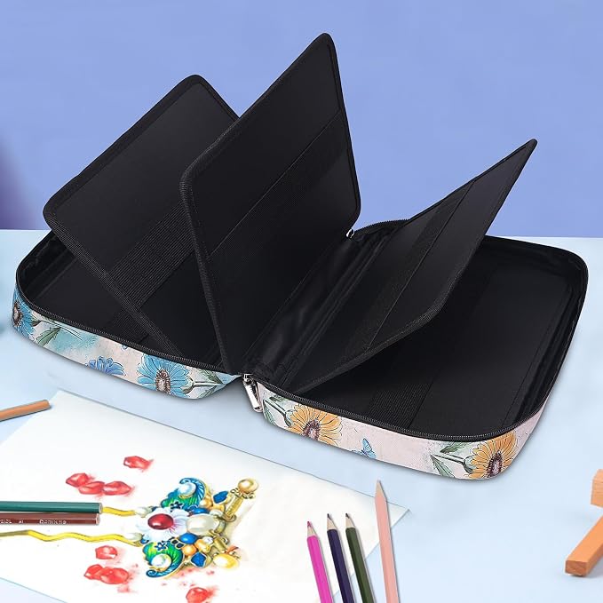 JAKAGO 220 Slots Colored Pencil Case Large Capacity Pen Holder | Zipper Organizer Bag for Marker Highlighter Storage Case for Artist Painter Office Sketch Travel Supplies