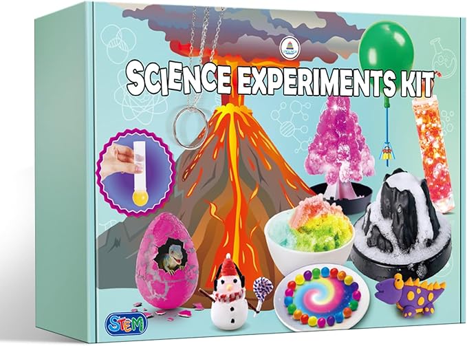 UNGLINGA Science Kits for Kids with 50 Experiments Chemistry Set, Volcano, Crystal Tree, Magic, Educational S.T.E.M Toys Birthday for Boys Girls
