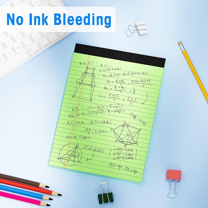 12pcs Legal Pads 8.5 x 11, Notepads 8.5 x 11 Inch, Color Note Pads Clear Print Writing Pads of Paper, Memo Pads , Perforate Legal Notepads Paper , Wide Ruled Lined with Sturdy Back,30 Sheets/Pack