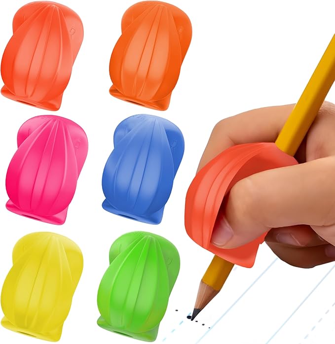 The Pencil Grip Pencil Grips, The Crossover Grip, Ergonomic Writing Aid For Righties And Lefties, Colorful Pencil Grippers, Assorted Neon Colors, 6 Count - (TPG-18006)